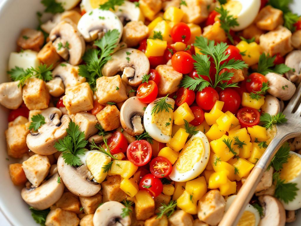 Chicken, Tomato, and Mushroom Salad with Fresh Dill image