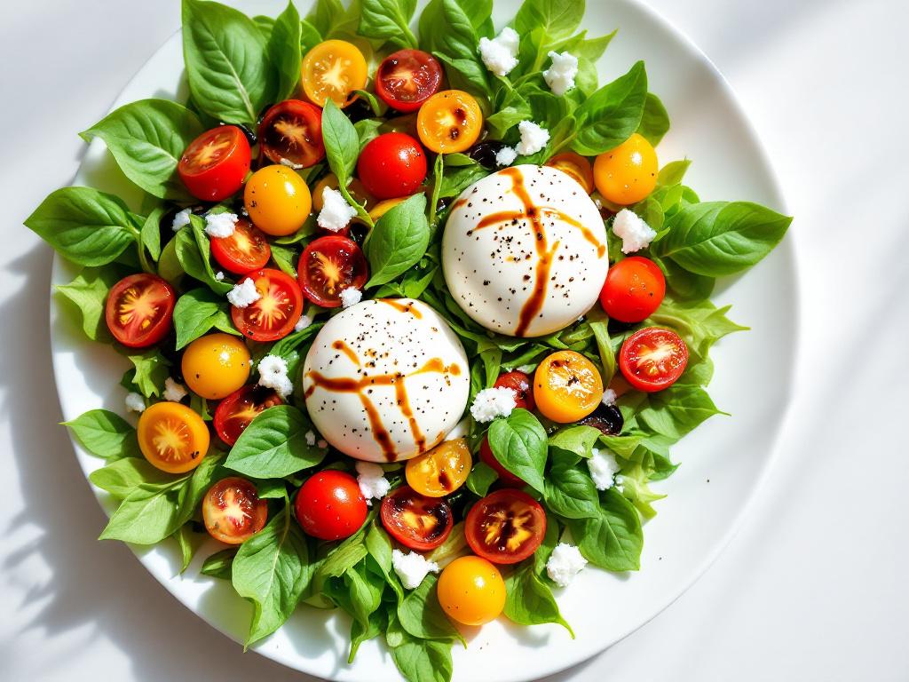 Fresh Burrata Salad with Tomatoes and Basil image
