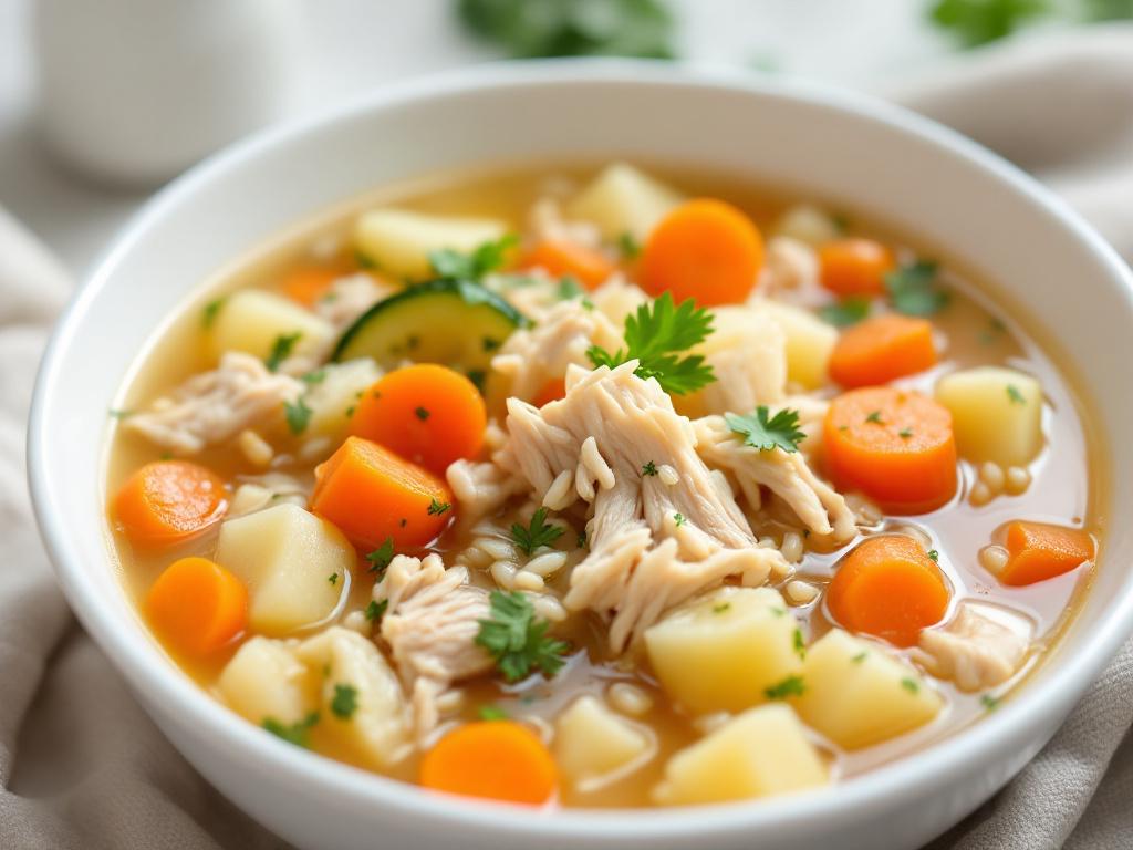 Gentle Chicken and Rice Soup for Stomach Ulcer Diet image