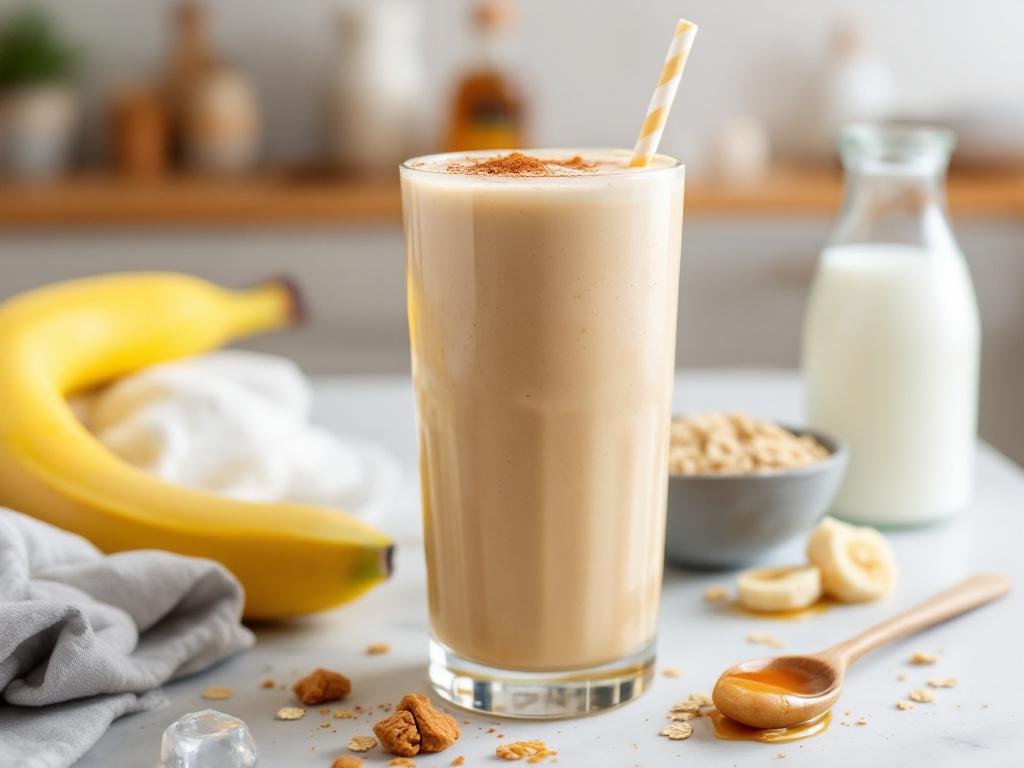 High-Calorie Peanut Butter Banana Smoothie image