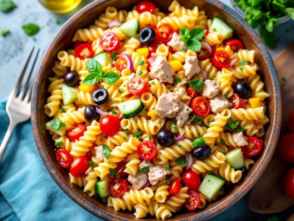Lactose-free pasta salad image