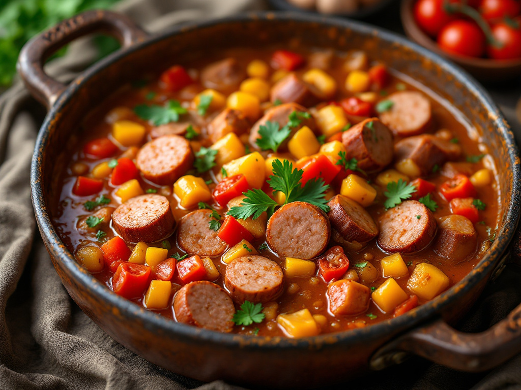 Oriental Weißwurst goulash image
