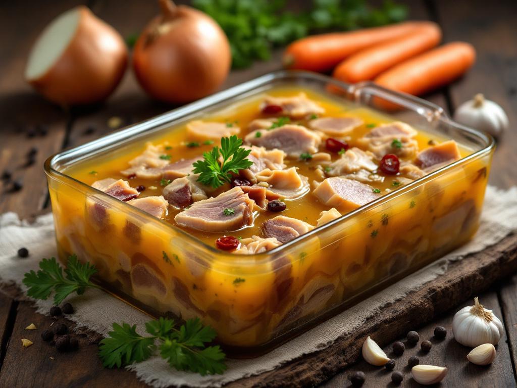 Traditional Ukrainian Kholodets (Meat Aspic) image