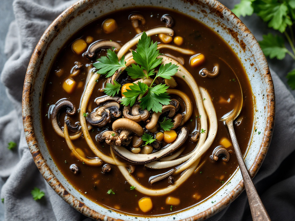 Vegan Black Mushroom Soup image