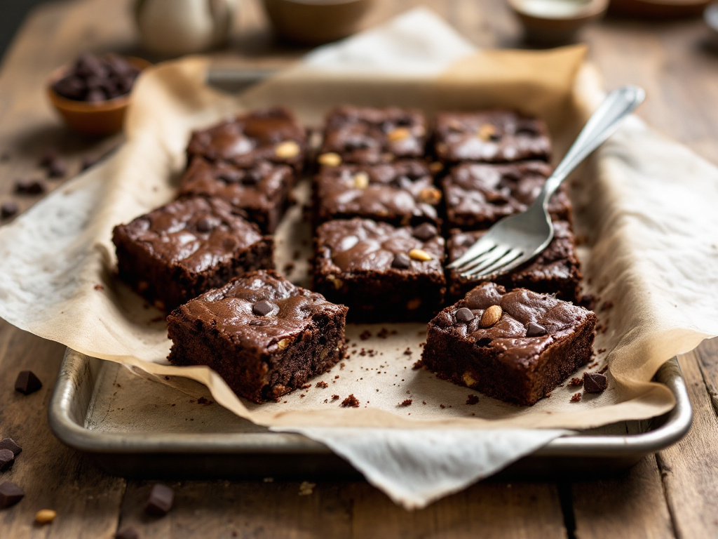 Vegan, gluten-free and sugar-free chocolate brownies image