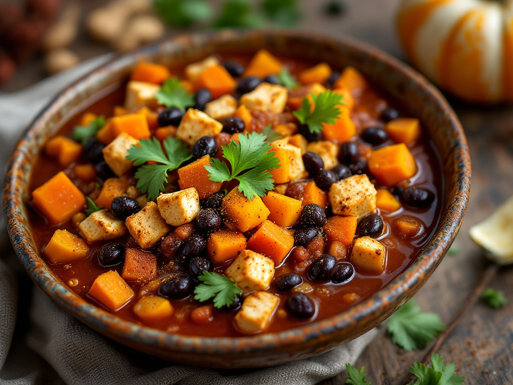 Vegetarian chili without tomatoes, bell peppers, and corn image